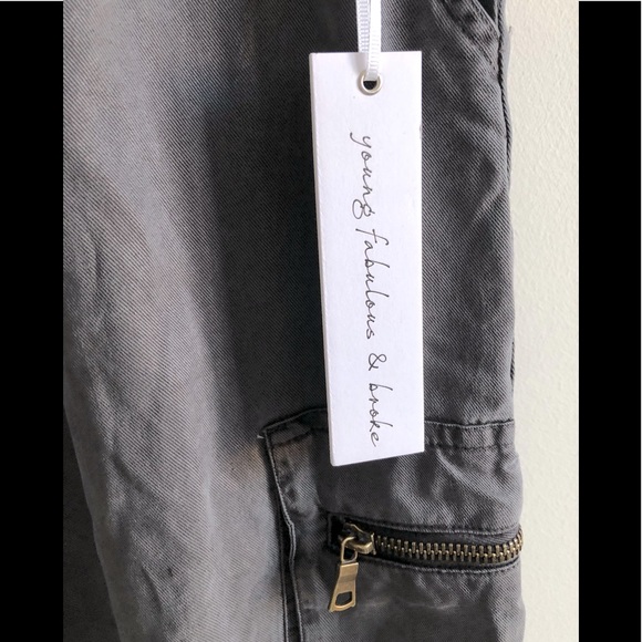 YOUNG FABULOUS & BROKE charcoal grey Jupiter cargo joggers pants NWT - Picture 9 of 9
